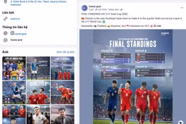 Индонезийский ресурс Seasia Goal обновляет информацию для болельщиков о матче Вьетнам - ОАЭ на своей странице в Facebook. (Фото: скриншот)