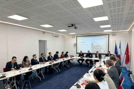 Вьетнамская делегация проводит прямые переговоры с представителями французских предприятий при содействии Движения предприятий Франции (MEDEF). Фото: ВИА. 