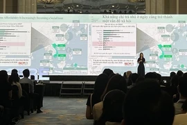 Пресс-конференция CBRE, посвященная отчету о состоянии рынка недвижимости за 2 квартал 2025 года, состоялась 10 июля в Ханое. (Фото: ВИA)