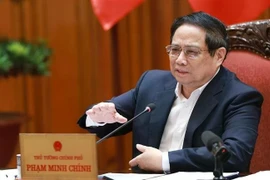 Премьер-министр Фам Минь Тьинь выступает на заседании постоянного бюро партийного комитета правительства 1 июля. (Фото: ВИA)