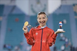 Хоанг Тхи Оань завоёвывает своё третье золото на SEA Games 33 и 15-ю золотую медаль Игр Юго-Восточной Азии в карьере. (Фото: ВИА) 