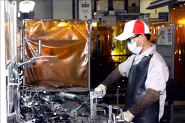 Производство комплектующих для машиностроения на предприятии **Vietnam Precision Industrial No. 1 Co., Ltd** в промышленном парке Кхайкуанг, провинция Виньфук. (Фото: ВИА) 