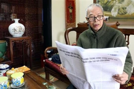 Нгуен Тхань, бывший директор Департамента культуры и информации бывшей провинции Тхайбинь, член партии с 60-летним стажем. (Фото: ВИА) 