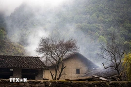  Прекрасные дома из утрамбованной земли, словно в сказках, у монгов в провинции Туенкуанг. Фото: Кхань Хоа/ВИА 