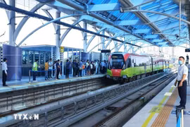 Участок линии метро Ньон–Вокзал Ханой. (Фото: ВИA)