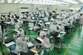 Линия по производству электронных компонентов на предприятии Flexcom Vietnam Co., Ltd. в промышленном парке Йенфонг, провинция Бакнинь. (Фото: ВИA)