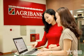 Сотрудник Agribank инструктирует клиента по безопасному проведению цифровых операций. (Фото: qdnd.vn) 