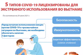 5 типов вакцин COVID-19 лицензированы для экстренного использования во Вьетнаме