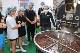 Молодые посетители охотно слушают лекцию о процессе обжарки какао-бобов для производства шоколада. (Фото: ВИА) 