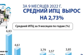 Средний ИПЦ Вьетнама вырос на 2,73% за 9 месяцев 2022 г. 