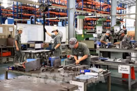 Рабочие в промышленном парке Жангдьен, уезд Чангбом, южная провинция Донгнай. (Фото: ВИA)