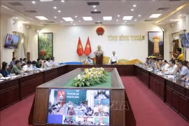 На рабочей встрече между руководителями Биньтхуана и делегацией Министерства сельского хозяйства и развития сельских районов. (Фото: ВИA)