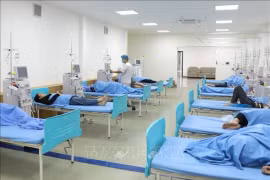 Около 350 человек пострадали от пищевого отравления на предприятии Shinwon Ebenezer Vietnam Co. Ltd. в промышленной зоне Кхайкуанг в городе Виньен провинции Виньфук 14 мая. (Фото: ВИА) 