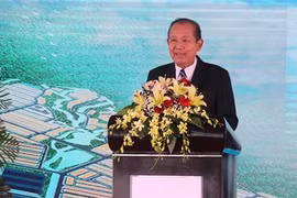 Заместитель премьер-министра Чыонг Хоа Бинь выступает на церемонии (Фото: ВИА)