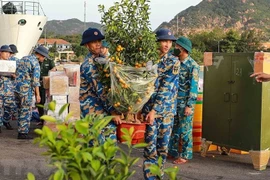 Перевозка грузов на остров. (Фото: ВИА)