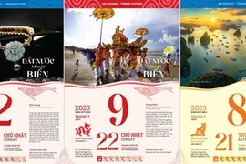 Некоторые типичные фотографии, напечатанные на календаре. (Фото: Минь Тху/ Vietnam+)