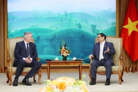 Премьер-министр Фам Минь Тьинь (справа) принимает генерального секретаря ОЭСР Матиаса Кормана. (Фото: ВИА)
