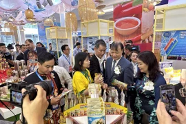 Руководители Министерства промышленности и торговли на Vietnam Expo 2023. (Фото: Суан Куанг/ Vietnam +)