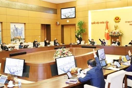 Постоянный комитет Национального собрания голосует за принятие резолюции (Фото: ВИА)