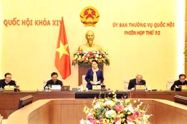 Председатель НС Нгуен Тхи Ким Нган выступает на 520й сессии Постоянного комитета НС, у тром 11 января. (Фото: Чонг Дык/ВИА)