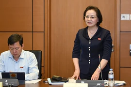 Министр внутренних дел Фам Тхи Тхань Ча выступила на групповой дискуссии на 6-й сессии. (Фото: ВИА)