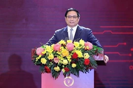 Премьер-министр Фам Минь Тьинь выступил 10 октября в Ханое на мероприятии, посвященном Национальному дню цифровой трансформации 2023 года (Фото: ВИA)