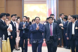 Премьер-министр Фам Минь Тьинь принял участие во встрече с иностранными инвесторами. (Фото: Зыонг Жанг/ВИА)