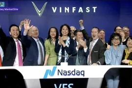 Ле Тхи Ту Тху, генеральный директор VinFast Auto Pte. Ltd., на мероприятии VinFast по запуску Nasdaq. (Фото: Скриншот)