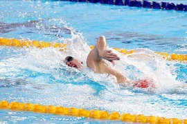 Спортсмен Хи Хоанг выиграл золотую медаль на 31-х Играх Юго-Восточной Азии. (Фото: Фам Киен/ВИА).