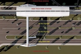 Перспектив пешеходного моста (вид с высоты) к надземной станции первой линии метро Бентхань – Шуойтиен. (Фото: ВИА)