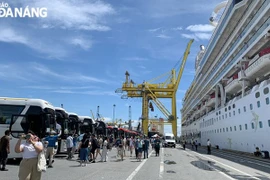 После прибытия корабля в порт Тиенша трансферный автобус заберет гостей и отвезет их к достопримечательностям. (Источник: газета Дананг)