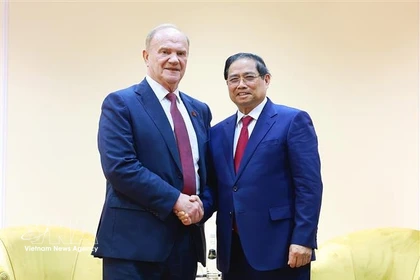 Премьер-министр Фам Минь Тьинь принимает товарища Геннадия Зюганова, Председателя Коммунистической партии Российской Федерации. (Фото: ВИА)