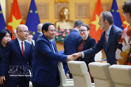 Премьер-министр Фам Минь Тьинь принимает представителей Делегации Европейского союза во Вьетнаме и послов государств – членов ЕС во Вьетнаме. (Фото: ВИА)