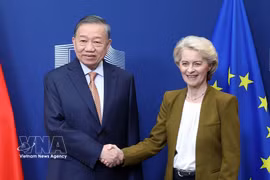 Генеральный секретарь, Президент государства То Лам встретился с Председателем Европейской комиссии Урсулой фон дер Ляйен. Фото: ВИА