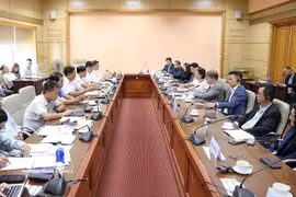 Руководство Министерства здравоохранения проводит встречу с делегацией американских компаний. (Фото: ВИА)