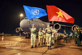 Кадры и военнослужащие Полевого госпиталя уровня 2 № 7 возвращаются во Вьетнам после успешного выполнения миротворческой миссии ООН в составе Миссии ООН в Южном Судане. Фото: ВИА