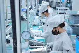Производственная деятельность на предприятии Bumjim Electronics Vina с 100%-ным корейским капиталом в провинции Куангнинь. Фото: ВИА