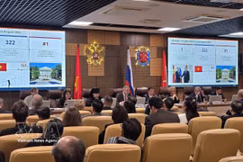 Некоторые ключевые результаты народной дипломатии Санкт-Петербурга с Вьетнамом представлены участникам форума. Фото: ВИА