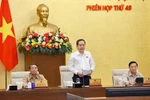 Председатель НС Чан Тхань Ман выступает на 49-м заседании Постоянного комитета НС 5 сентября. (Фото: ВИA)