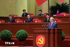 Генеральный секретарь То Лам представляет Доклад ЦК КПВ XIII созыва о документах, выносимых на XIV съезд(Фото: ВИА)