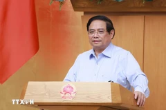 Премьер-министр Фам Минь Тьинь председательствует на очередном заседании правительства в июле 2025 года (Фото: ВИА)