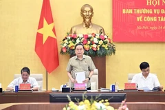 Выступает председатель Национального собрания Чан Тхань Ман (Фото: ВИА)