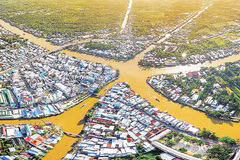 Квартал Нгабай города Кантхо расположен в месте слияния нескольких рек (Фото: nhandan.vn)