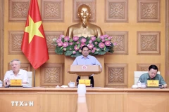 Премьер-министр Фам Минь Тьинь председательствует на совещании по внедрению двухуровневой модели организации местной власти (Фото: ВИА)