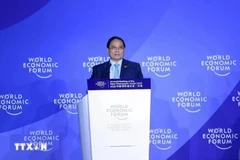 Премьер-министр Фам Минь Тьинь выступает на сессии под названием «Столетие Азии: сталкивается ли с вызовами?» 25 июня (Фото: ВИА)