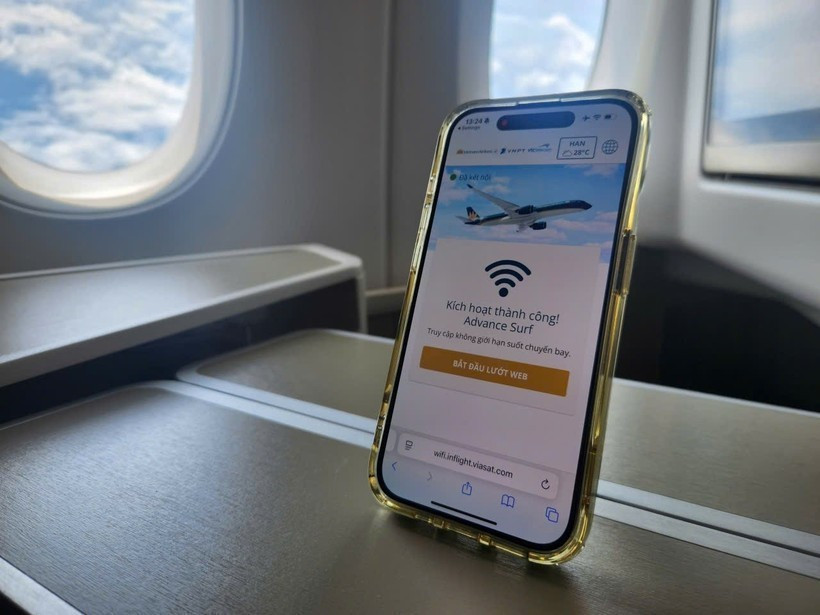 Vietnam Airlines внедряет интернет в полете на международных маршрутах. (Фото: ВИA)