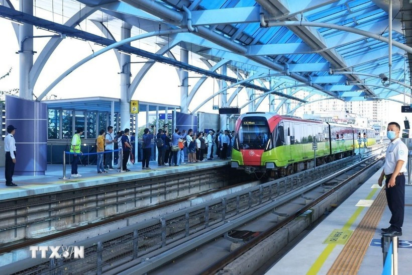 Участок линии метро Ньон–Вокзал Ханой. (Фото: ВИA)