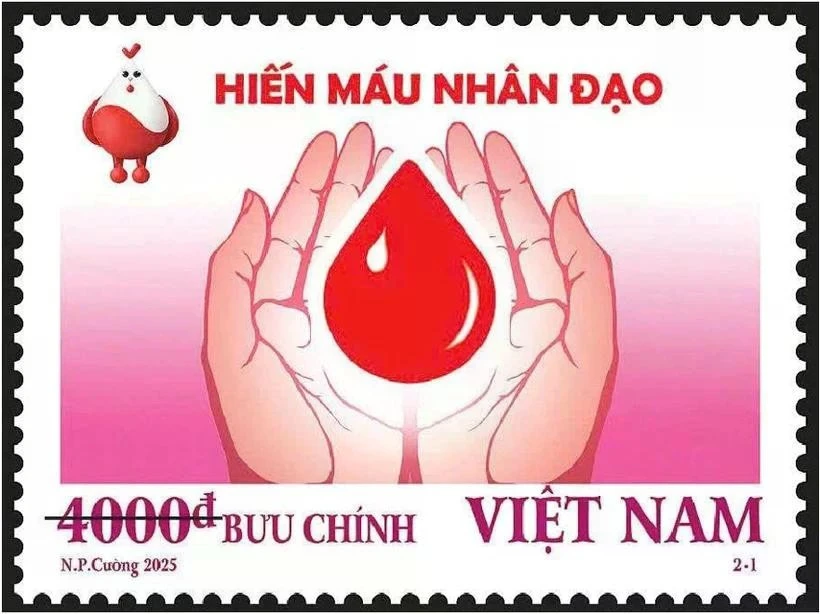 Набор марок, посвященный теме донорства крови. (Фото: ictvietnam.vn)