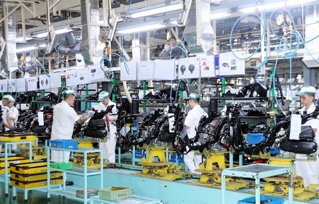 Производственная линия вьетнамской компании Honda в провинции Ниньбинь. (Фото: ВИA)