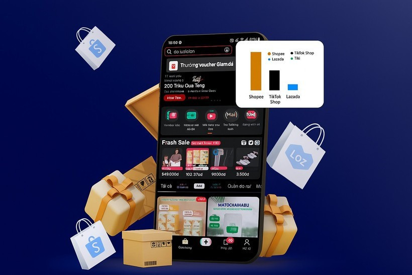 Потребители получают опыт покупок через платформы электронной коммерции. (Фото: Vietnam+) 